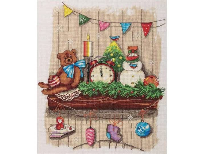 PANNA Kerst open haard kruissteek kit