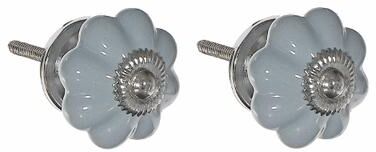IH Casa Decor Decorative Scalloped Ceramic Knob Set Of 2 Grey - Set of 2