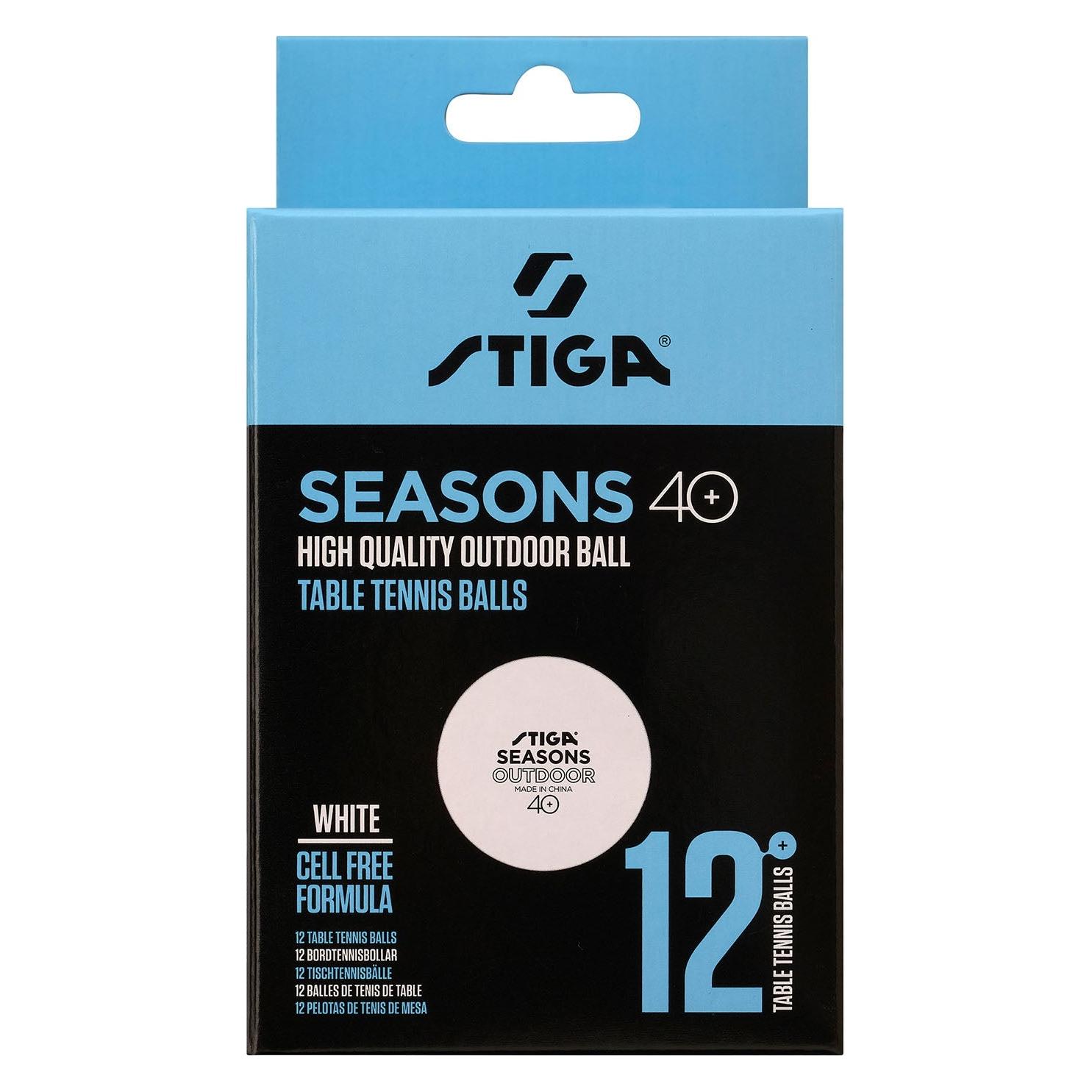 Stiga Table Tennis Ball Seasons Outdoor 12-Pack Abs Hvid (12 Stk.) (1110-2810-12)