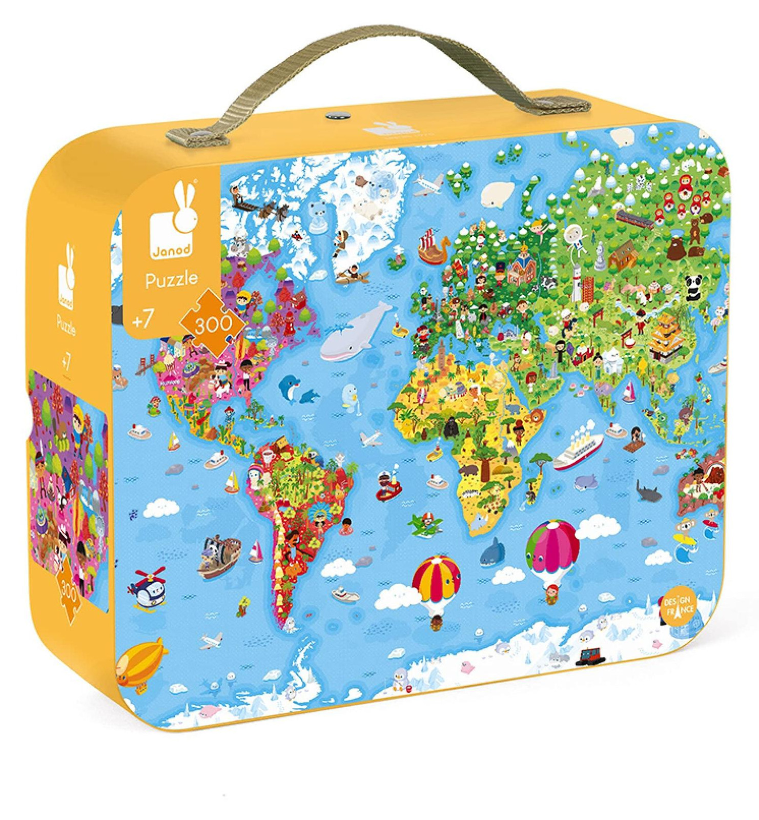 Janod Puzzel Wereldkaart - Educatieve puzzel met 300 stukjes