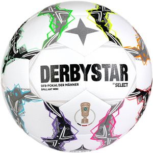 Derbystar Fußball DFB-Pokal Brilliant Mini v26, Größe 0, 190 Gramm, weiß/bunt, Trainings- & Freizeitball