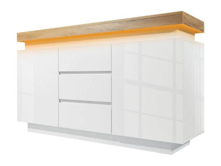 SeedWave Kommode mit 3 Schubladen und 2 Fächern, 440L Stauraum, verstellbare Regale, LED-Licht, leise Schienen, Anti-Kipp-Design und rutschfeste Polster