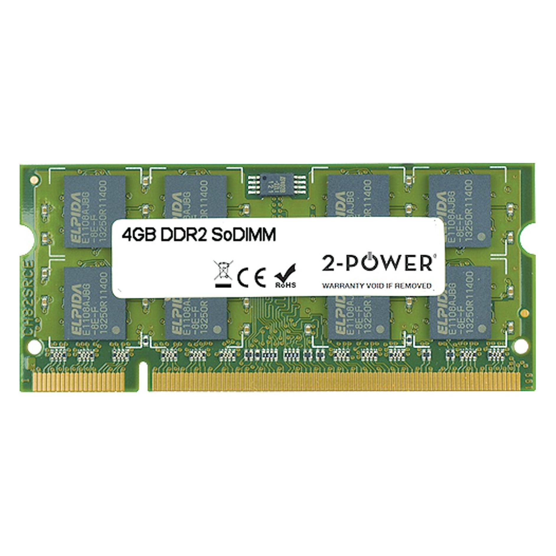 2-Power 4GB DDR2 800MHz SoDIMM (1 x 4GB, 800 MHz, DDR2-RAM, SO-DIMM) (MEM4303A)
