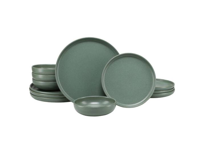 Creatable Tafelservice Uno, Salbeigrün, Keramik, 12-teilig, Essen & Trinken, Geschirr, Geschirr-Sets, Tafelservice