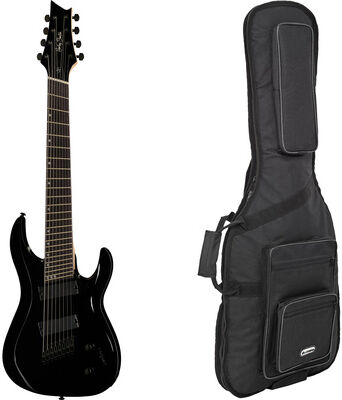 Harley Benton R-458BK MS w/Bag Schwarz Hochglanz