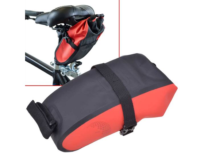 Satteltasche fürs Velo, wasserdicht, rot