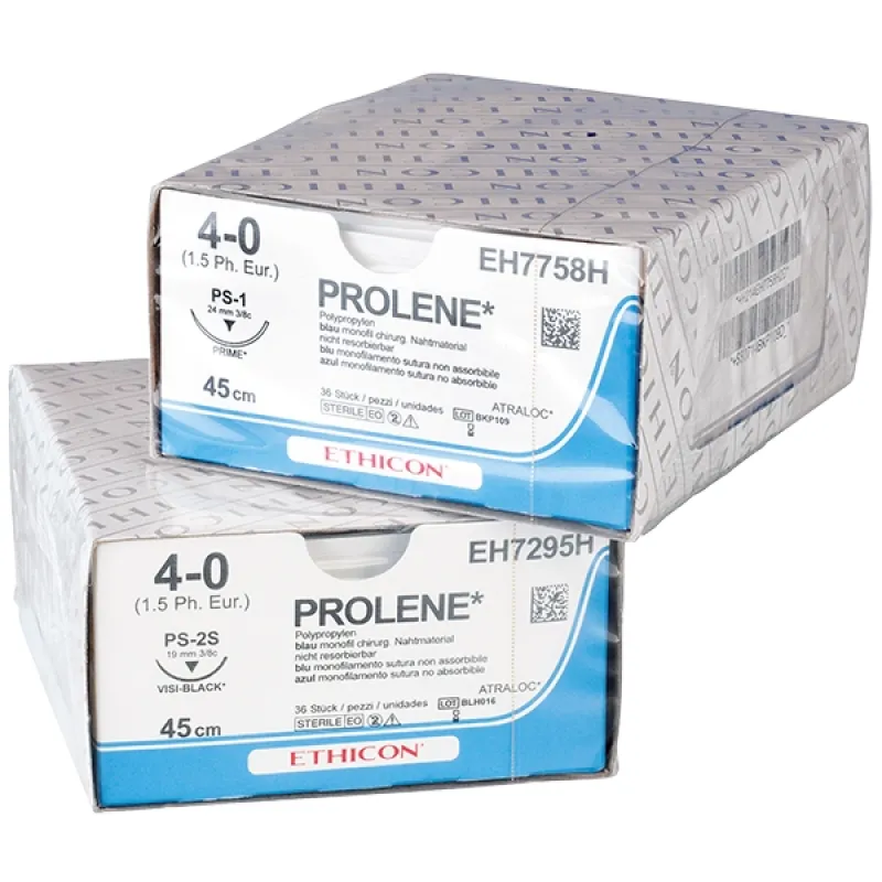 Ethicon Nahtmaterial Prolene monofil blau, 6-0, mit Nadeln 2 x C1, 75 cm Faden, (3 DTZ) nicht resorbierbar 8706H