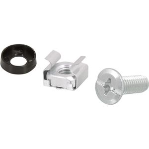 LogiLink Käfigmuttern AC0114, verzinkter Stahl, M5, Set mit Schrauben & Unterlegscheiben, silber, 50er Set