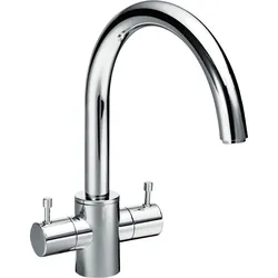KAJA-Ipuri Niederdruck-Spült.Einloch-Zweigriffb. m.schwenkb.Rohrausl. 230 mm, velourschrom 31590-E