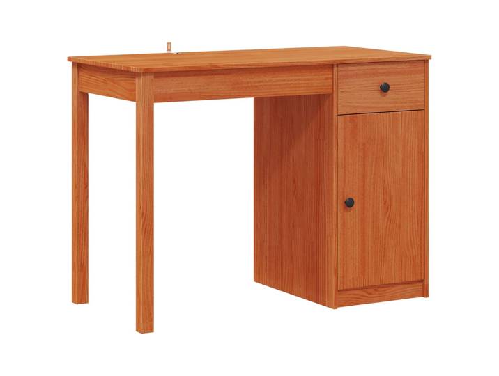 Vidaxl Bureau Avec Tiroir Brun Ciré 100 X 50 X 74 Cm Pin Massif