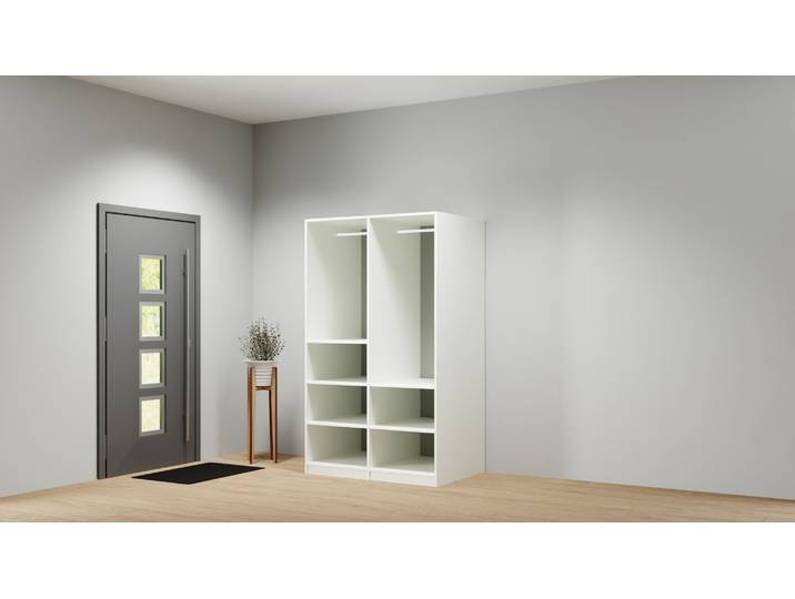 Tiefer Kleiderschrank nach Maß Premium Dekore Weiß