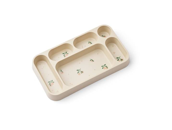 Liewood Assiette avec 6 compartiments Mosu 17x30 cm Peach-Sea shell
