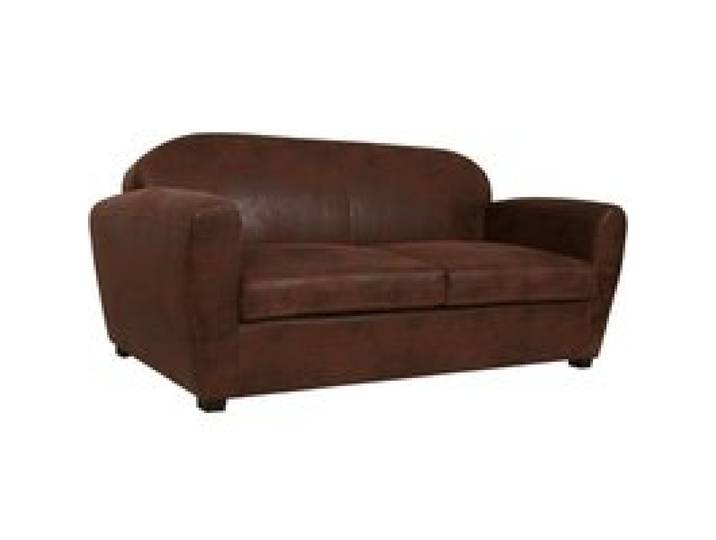 Canapé microfibre aspect cuir vieilli Owen