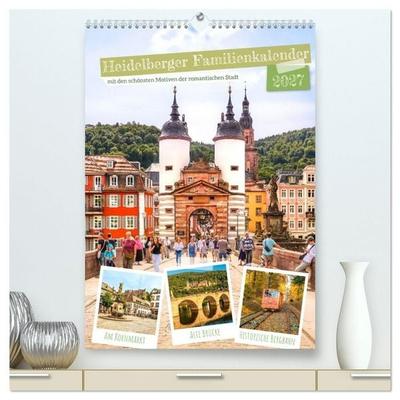 Heidelberger Familienkalender (hochwertiger Premium Wandkalender 2027 DIN A2 hoch), Kunstdruck in Hochglanz