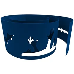 zaun|zu® Sichtschutzstreifen PP PREMIUM Halloween Graveyard Zaun Enzianblau 2,55m