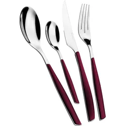 Glamour Besteckset, bordeaux, 24-teilig