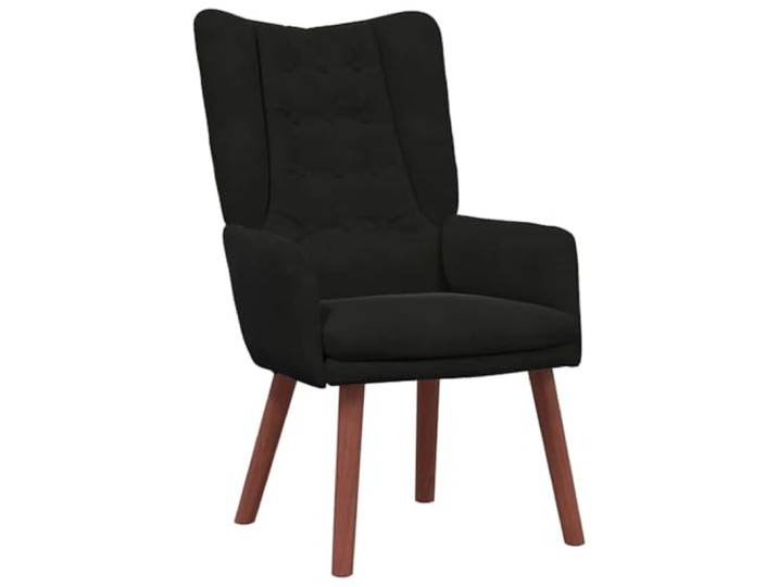 HAQWRDQSG Sessel Schwarz 63x67x94 cm Samt Polstersessel Massivholz Weich gepolsterter Fernsehsessel mit Armlehnen, 110 kg Belastbarkeit, ideal fuer Schlafzimmer und Leseecke.