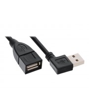 InLine Smart USB-Verlängerungskabel USB M gewinkelt bis W 2.0 2 m Schwarz (34618R)