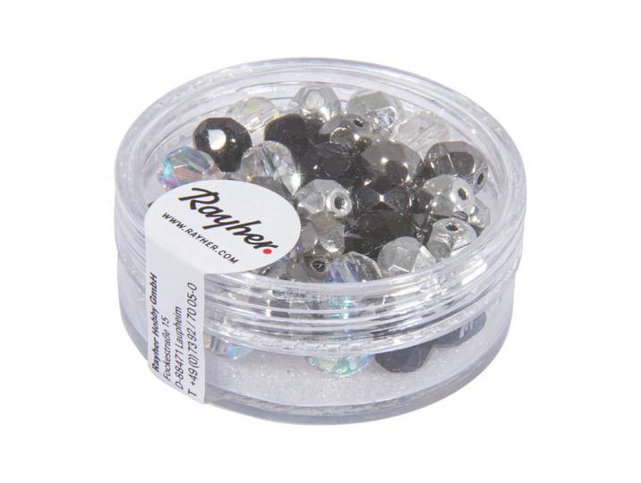 Glas Schliffperle, 6mm ø, Dose 50Stück