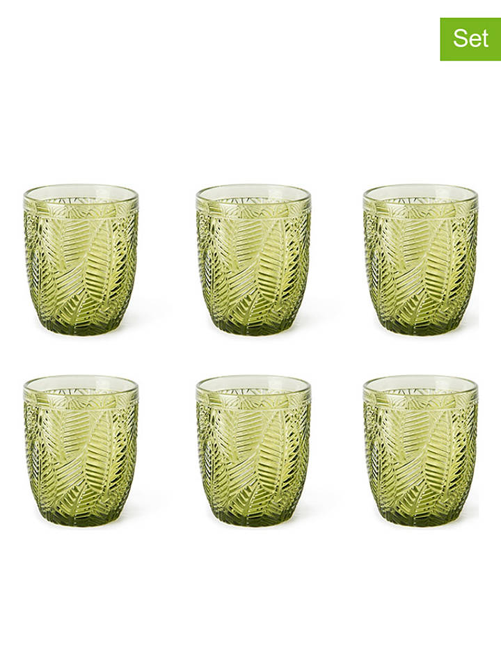 Trendy Kitchen by EXCÉLSA 6er-Set: Gläser in Grün - 300 ml - onesize