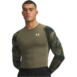 UNDER ARMOUR HeatGear Armour Compression Colorblock langarm Funktionsshirt Herren 390 - marine od green/white L