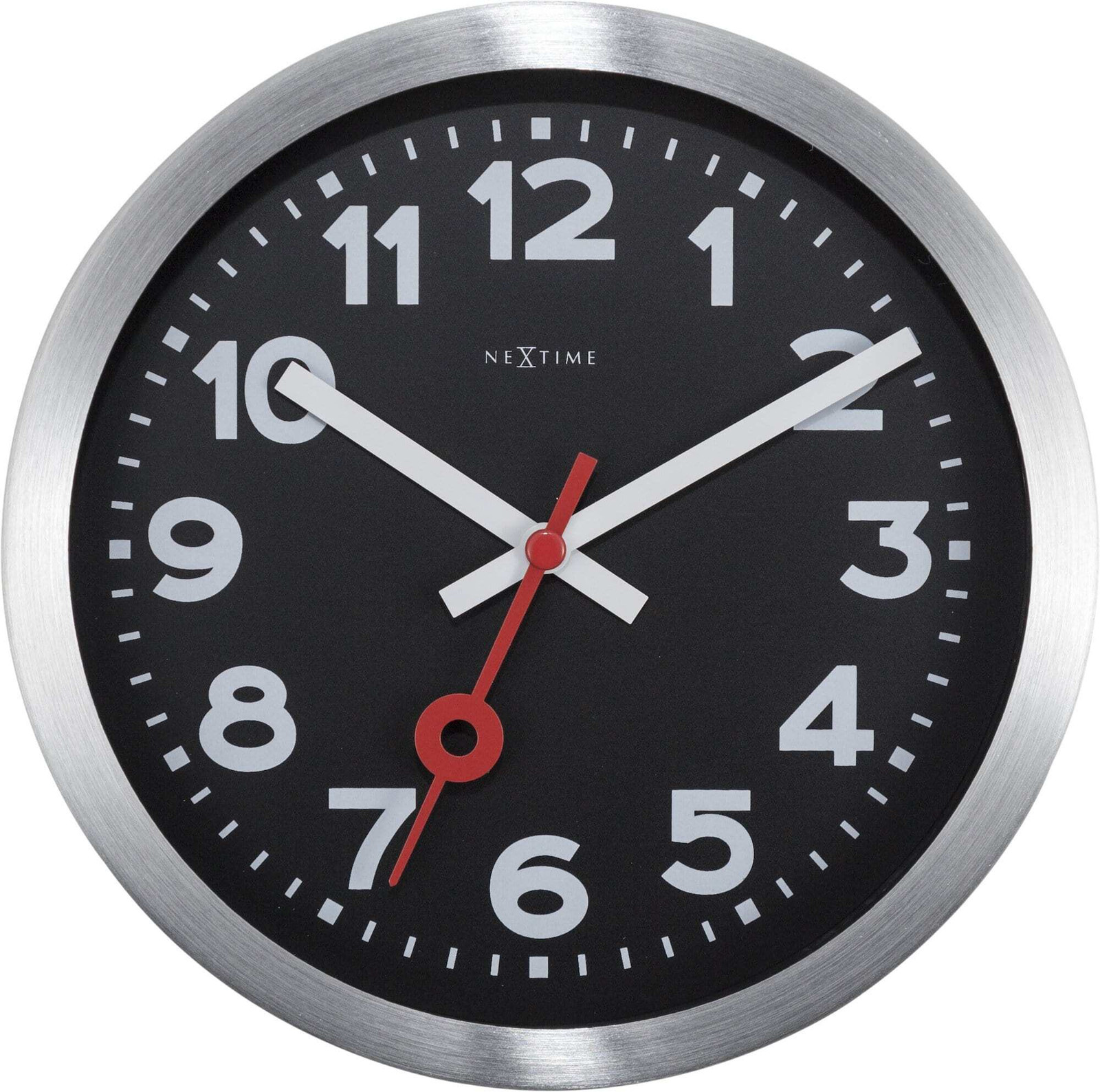NeXtime Wandklok Station - Zilver - Diameter: 19 cm