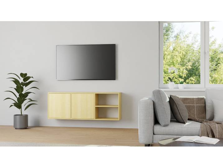 Hängesideboard aus Birke Birke