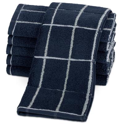Gaestehandtuecher ROSS "Überkaro 9032", blau (nachtblau, weiß), B:30cm L:50cm, Frottier, Frottier, Handtücher, 100% Baumwolle, made in Germany