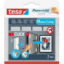 tesa, Klebehaken + Klebenagel, Powerstrips Click Medium
