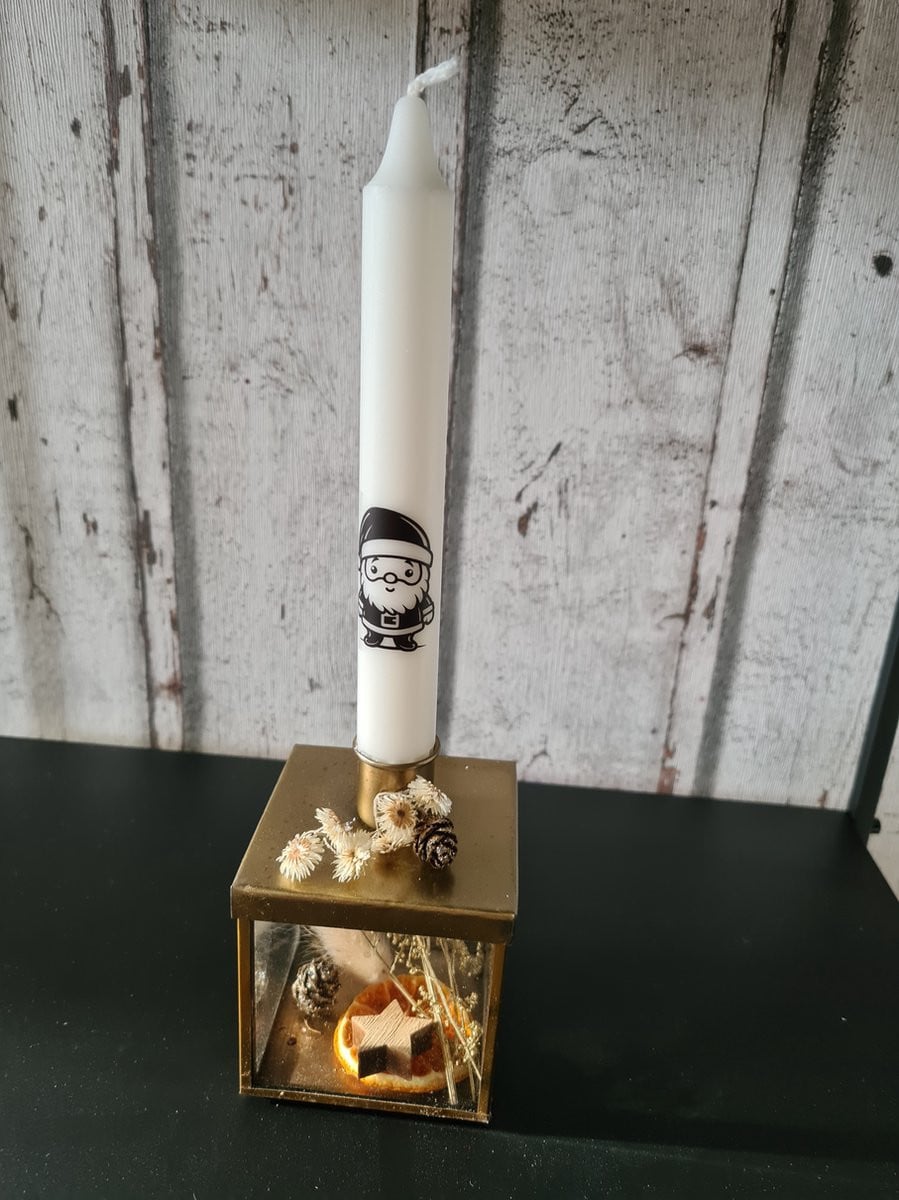 Daan Kromhout Design Vierkante Kandelaar met Droogbloemen