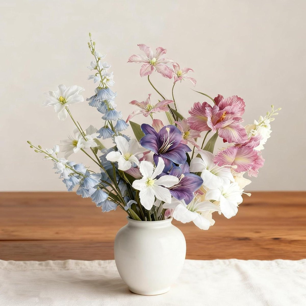 Set van 9 realistische zijde kunstbloemen voor huisdecoratie - B-Type