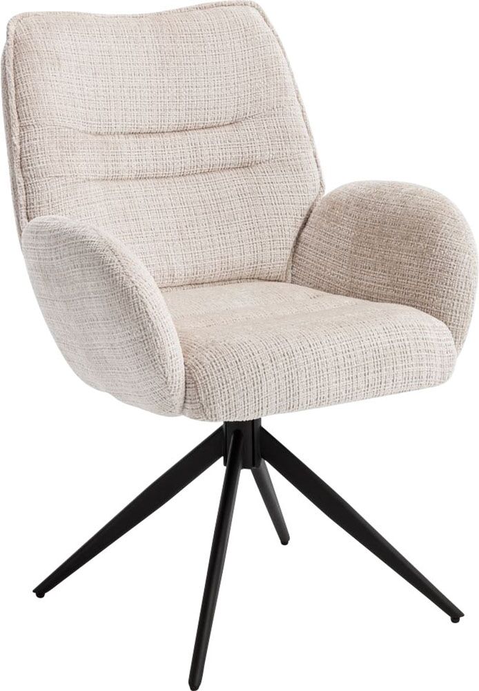 Esszimmerstuhl HOME AFFAIRE "Ronda", beige (natur, schwarz, natur), B:64cm H:94cm T:69cm, Stühle, Esszimmerstuhl natur, schwarz, natur B/H/T: 64cm x 94cm x 69cm, 2 Stk., Microfaser uni