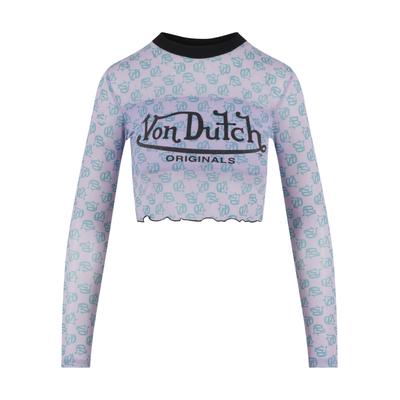 Longsleeve VON DUTCH "Von Dutch AKELA SHIRTS", Damen, Gr. S, rosa (pink), 100% Polyester, bedruckt, normal, Rundhals, Shirts