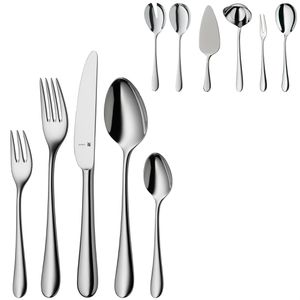 WMF Besteck-Set Merit, mit Besteckkasten, Edelstahl 18/10, für 12 Personen, silber poliert, 66-teilig