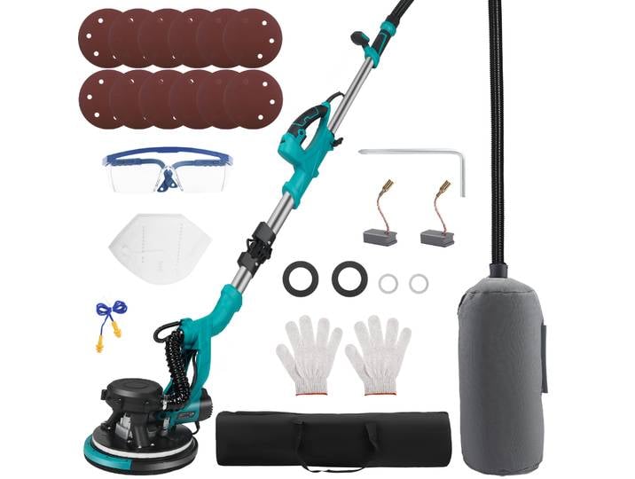 Ponceuse électrique pour cloisons sèches 1250W, rectifieuse murale, mastic, sans poussière, auto-aspiration, Portable, polisseuse, poussière automatique