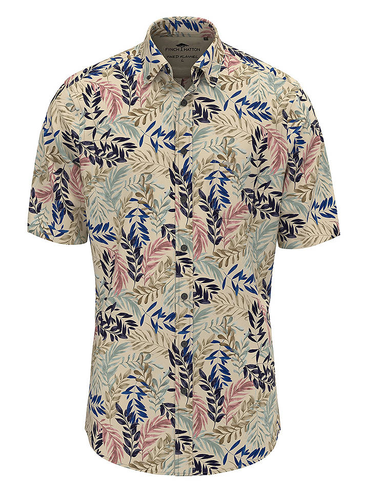 FYNCH-HATTON Hemd - Casual fit - in Beige/ Bunt - M