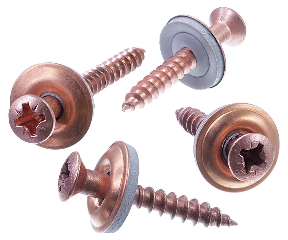 SECCARO Spindelschroef 4,5 x 120 mm, Vernikkeld Roestvast Staal A2 met EPDM-afdichtingsring 15 mm, Kruiskop PZ, 50 stuks