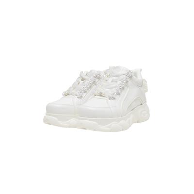 Sneaker BUFFALO "Buffalo CLD CORIN PEARL", Damen, Gr. 37, weiß, Polyurethan, Schuhe Sneaker