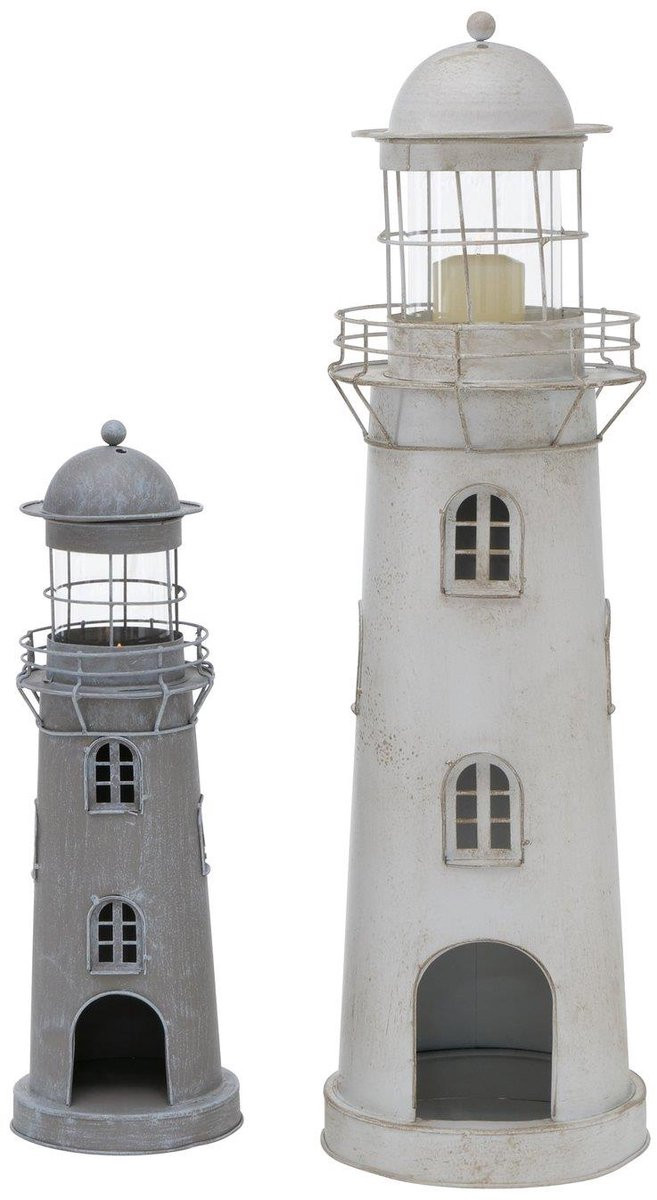 Boltze Lantaarn vuurtoren set 2-delig H: 54-75 cm