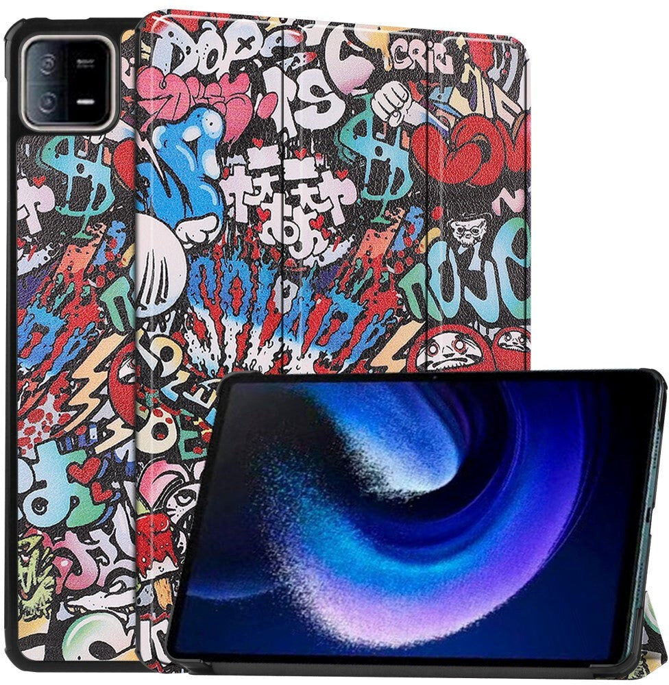 TABLETCOVERS.DK Xiaomi Pad 6 Læder Cover m. Stand - Graffiti