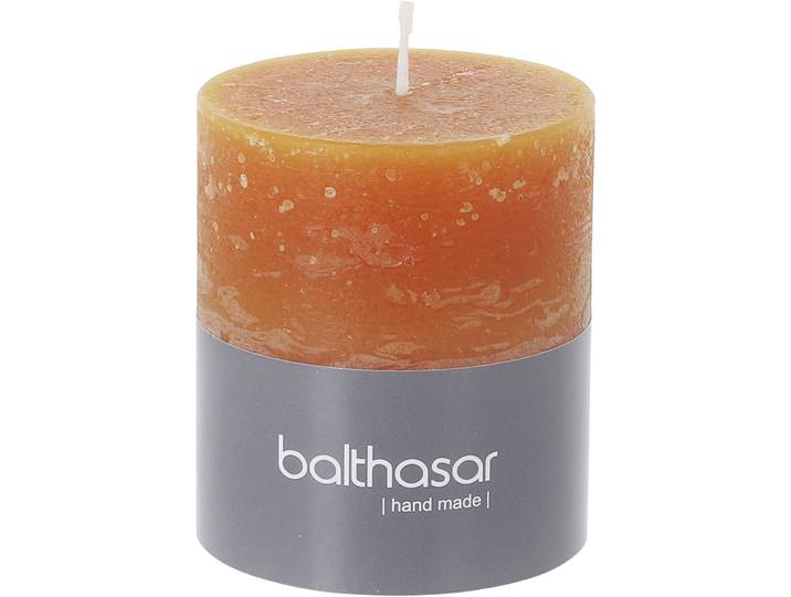 Balthasar Kerze Rustico kürbisorange H8 cm D7 cm, Brenndauer 35h - Material: Wachs - Kerze