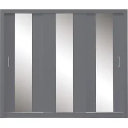 SCHWEBETÜRENSCHRANK MIRA 250/215/60cm 3-türig mit Spiegel Anthrazit