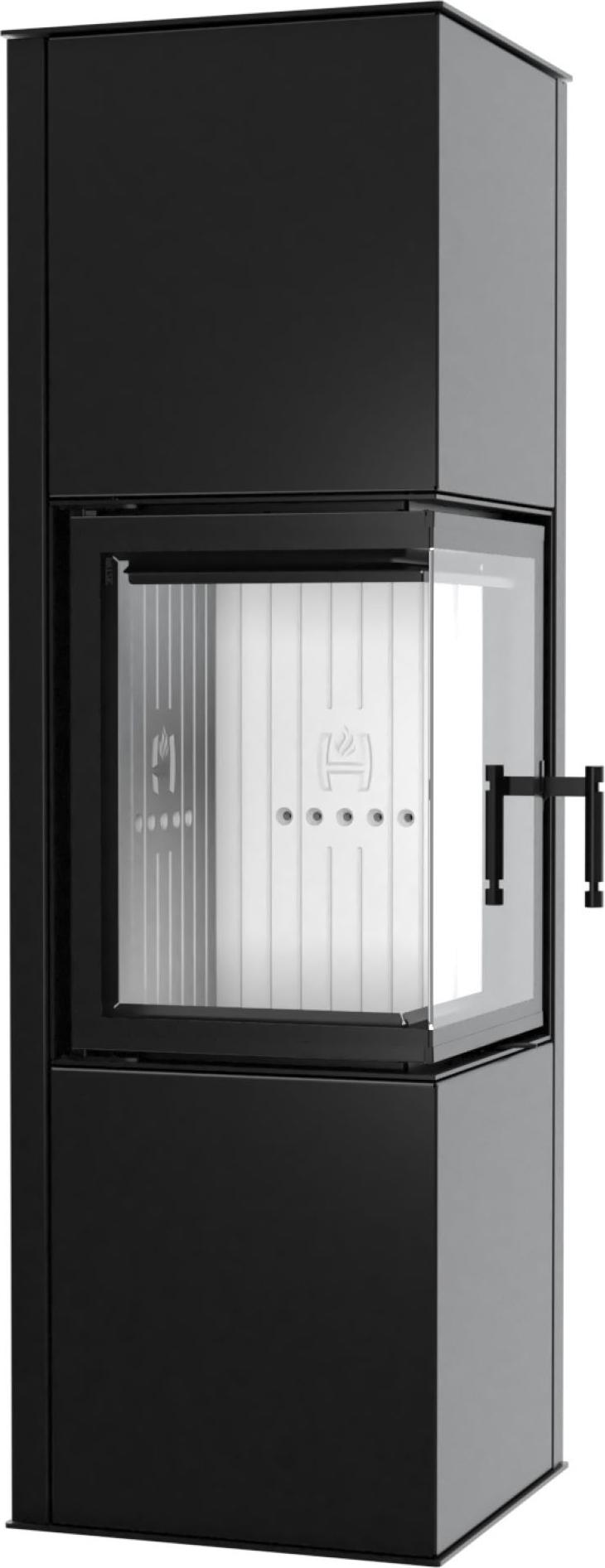 Kaminofen Hitze SIGA 6,5 kW - moderner Eckkaminofen mit A+ Effizienz, externe Luftzufuhr & große Sichtscheibe Türgriff Rechts