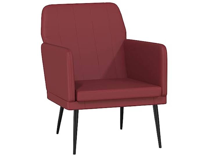 Sessel Weinrot 61x78x80 cm Kunstleder Metallgestell, gepolsterte Armlehnen, schräge Rückenlehne, schmutzabweisend, einfache Montage