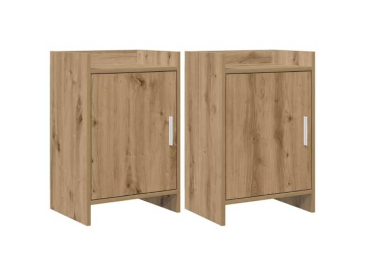 GHVBNMF Nachttisch 2er Set Artisan-Eiche 40x30x60 cm Holzwerkstoff Praktische Beistelltische fürs Schlafzimmer mit Ablage und Tür für strukturierte Aufbewahrung direkt neben dem Bett.