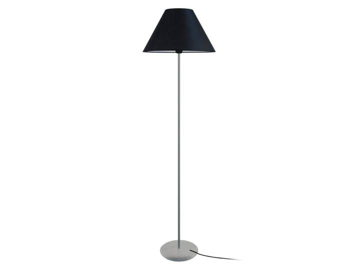Lampadaire metal aluminium abat-jour tissu noir