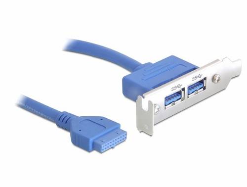 Delock USB 3.0 19-pin - 2 x USB 3.0-A PC-Slotblech 1 St.