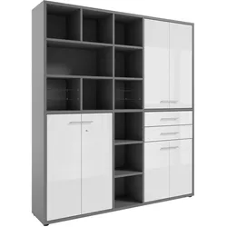 Manjana Home Office Kombination -Glas- TEXAS - B/H/T ca. 191.10x215.40x40.00