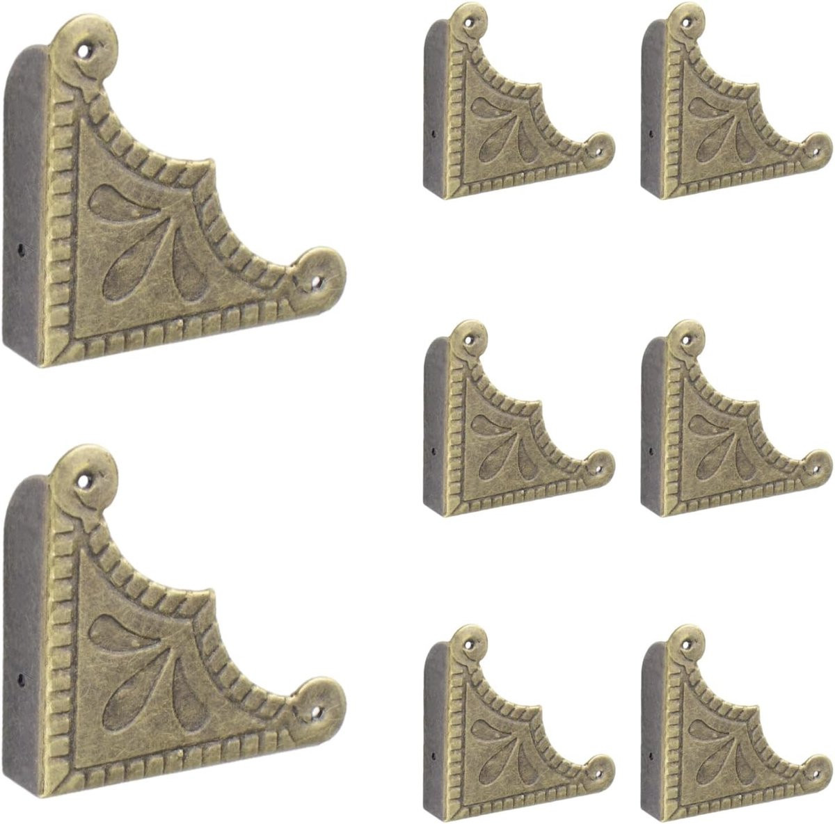 8 Stuks Hoekbeschermers voor Meubels en Tafels, Decoratieve Hoekijzers, Bronze