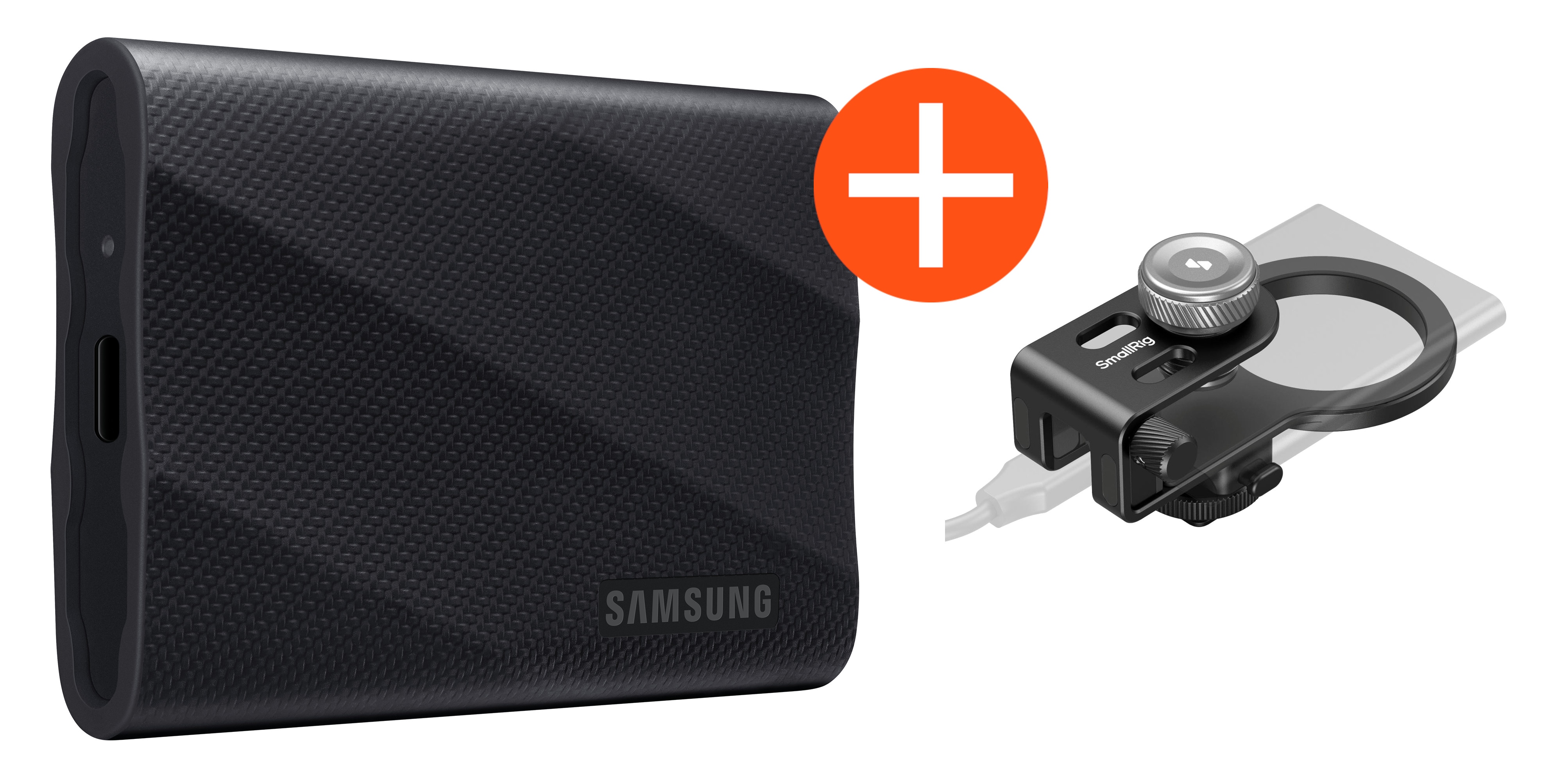 Samsung Portable SSD T9 4 TB USB 3.2 Gen2x2 Typ-C Schwarz inkl. SmallRig-Halterung MagSafe 3203-12Y + 3203-133